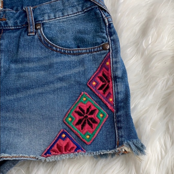 Free People | Moroccan Patch Denim Shorts - Picture 5 of 6